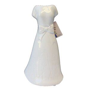 New Shabby Chic White Wedding Dress Shaped Decor Decorations Ceramic Flower Vase